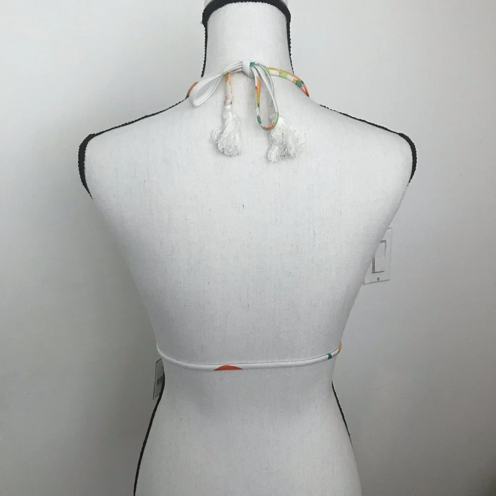 Kate Spade NY Halter Print Front Tie Bikini Top M - Picture 3 of 5